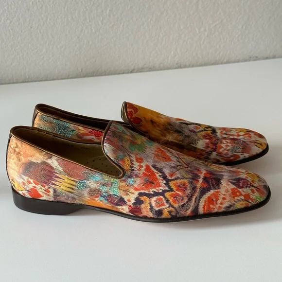 DONALD J. PLINER Womens Ikat Silk Luxury Antique Style Loafers - Picture 4 of 10